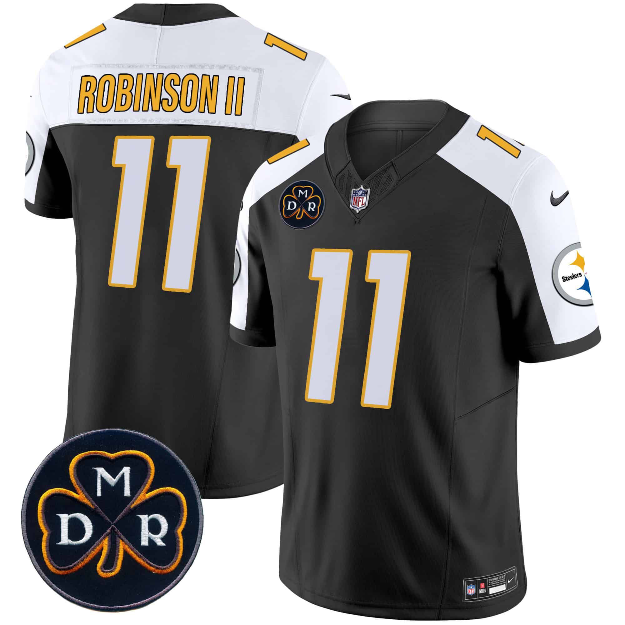 Men Pittsburgh Steelers #11 Robinson ii Black 2024 Nike DMR Patch Vapor Limited NFL Jersey style 1->indianapolis colts->NFL Jersey